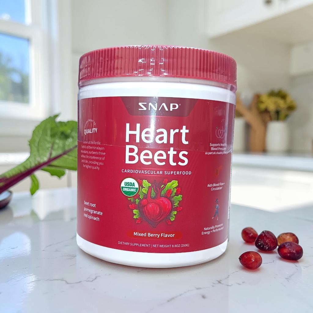 Snap Heart Beets Powder USDA Cardiovascular Superfood Nitric Oxide Booster 8.8oz