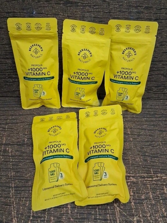 Beekeeper’s Naturals Propolis Liposomal Vitamin C 5 Packets 15 Packs Total New