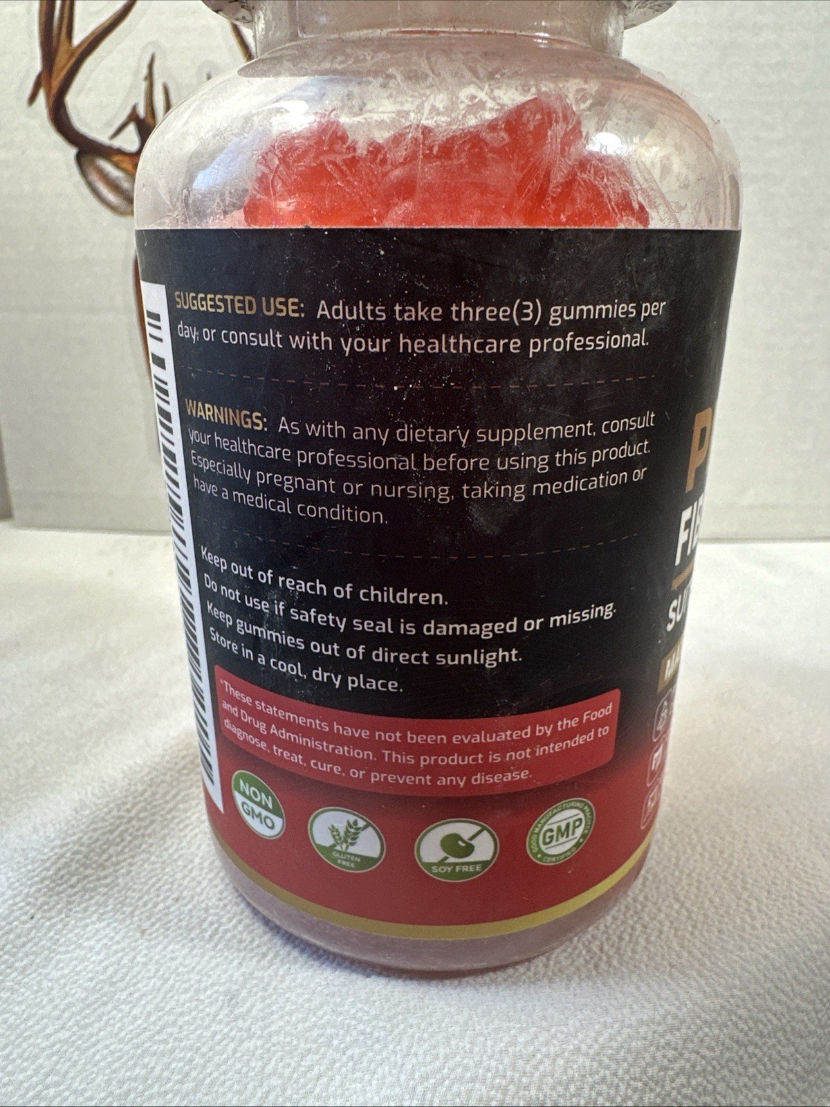Happyummmm Prebiotic Fiber Gummies – Digestive Health, Strawberry Exp 3/27