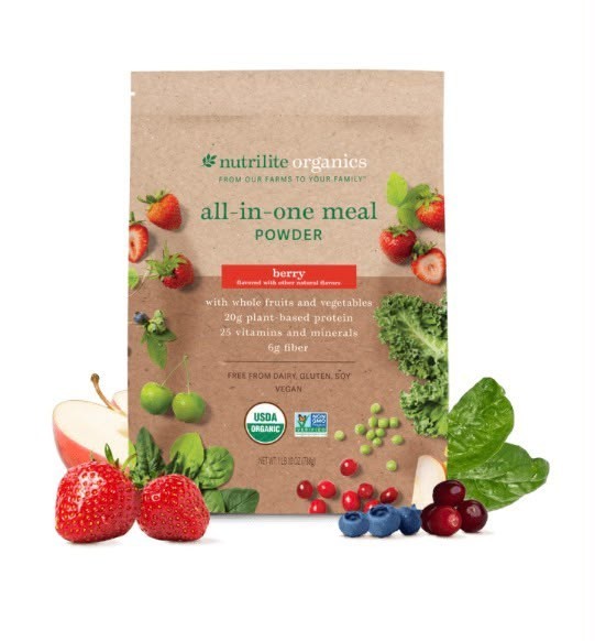 Nutrilite Organics All-in-One Berry Meal Replacement Powder Vegan