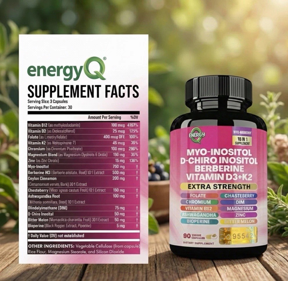 EnergyQ Myo-Inositol D-Chiro D3 K2 + Collagen Biotin Keratin