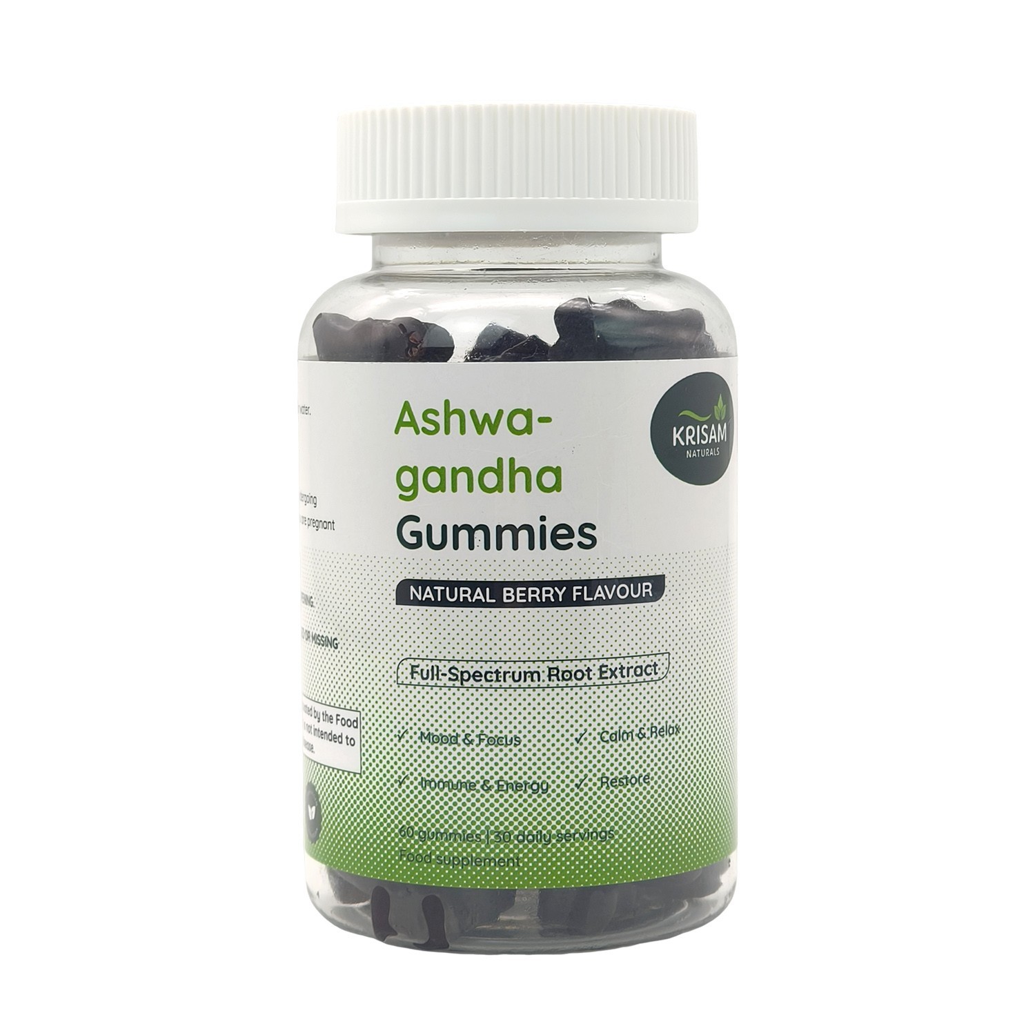 Ashwagandha Gummies Root Extract – Berry Flavor – 60 Count – 1 Month Supply – St
