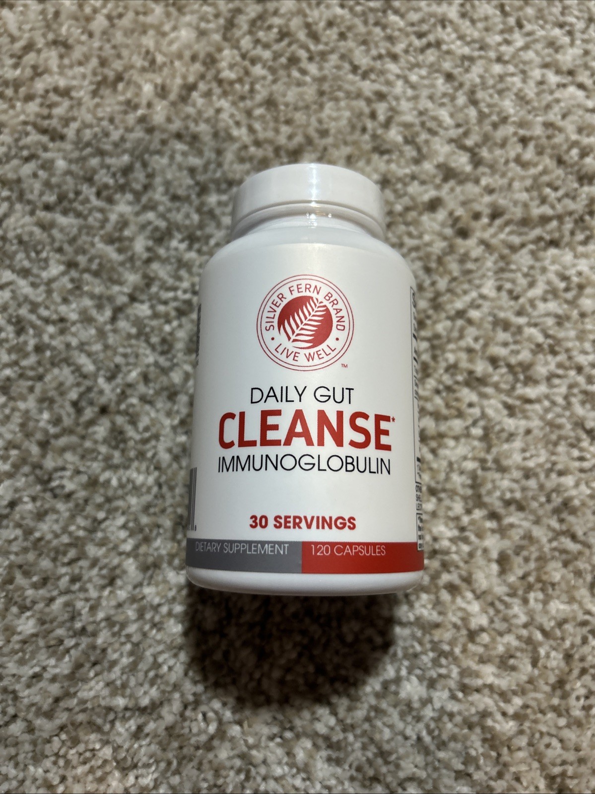 Silver Fern Daily Gut Cleanse Immunoglobulin Postbiotic 30 Day Supply 120capsule