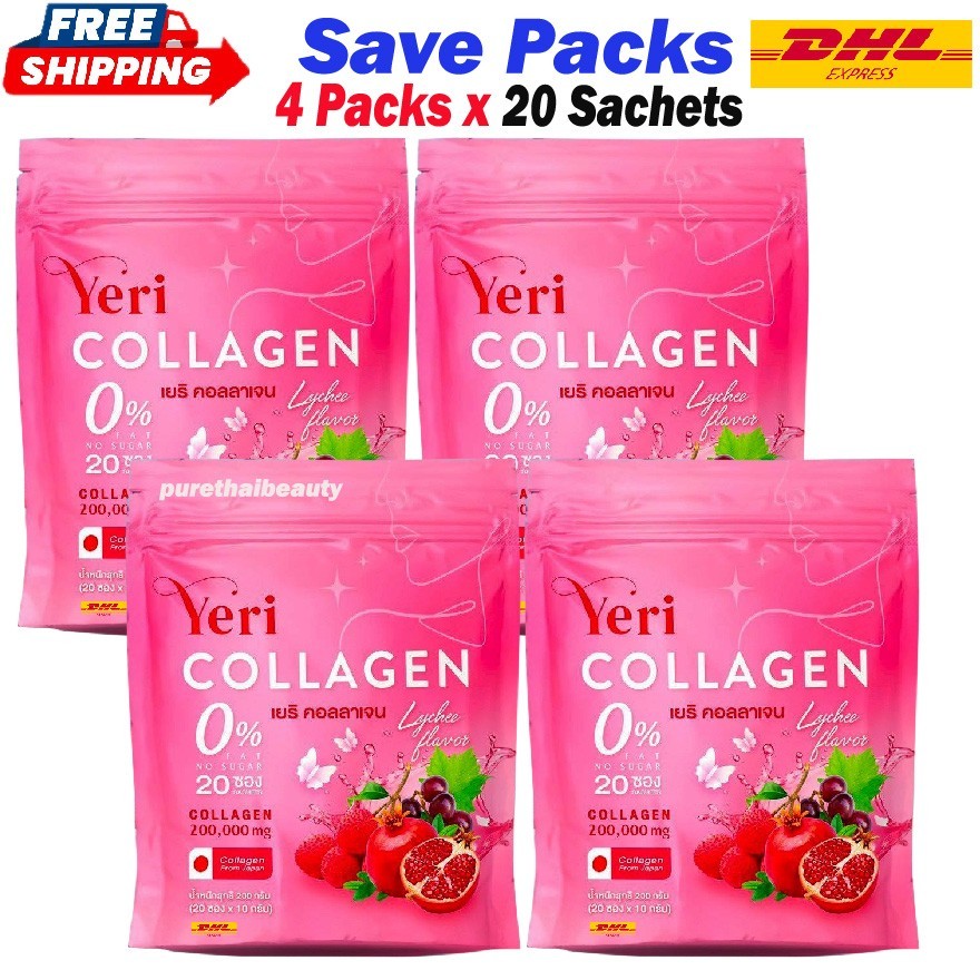4X Yeri Collagen Strawberry Anti Aging Radiant Collagen Vit C 200000Mg