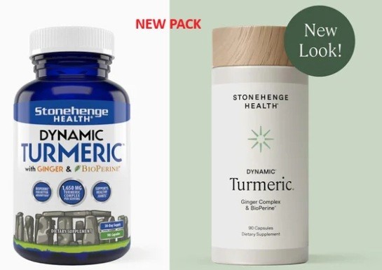 Stonehenge Dynamic Turmeric with Ginger & Bioperine 90 Cap. (PACK 3) – Exp05/27