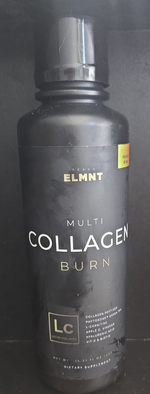 Terra Elmnt Multi Collagen Burn Liquid Peach Ring 15.21 fl oz Non-GMO GMP NEW