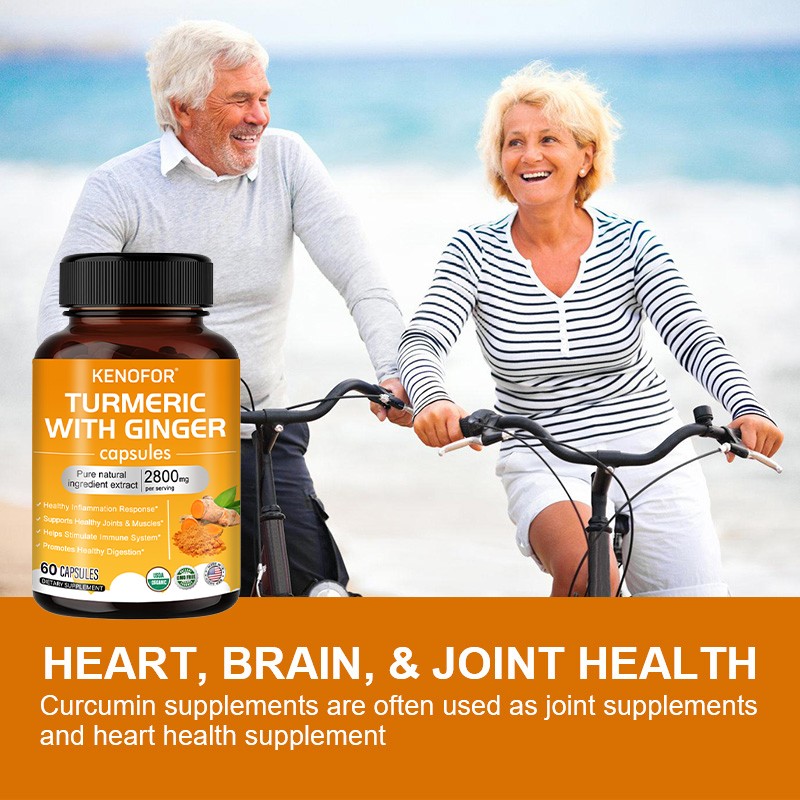 Turmeric With Ginger, Joint Health Digestion Support Gmo-Free 30/60/120 Capsules