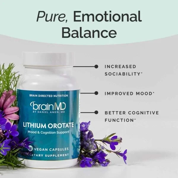 Brain MD Lithium Orotate 60 Capsules Exp 5/2026 New Sealed