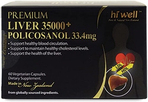Hi Well NEW ZEALAND Liver 35000+ Policosanol 33.4mg 60capsules