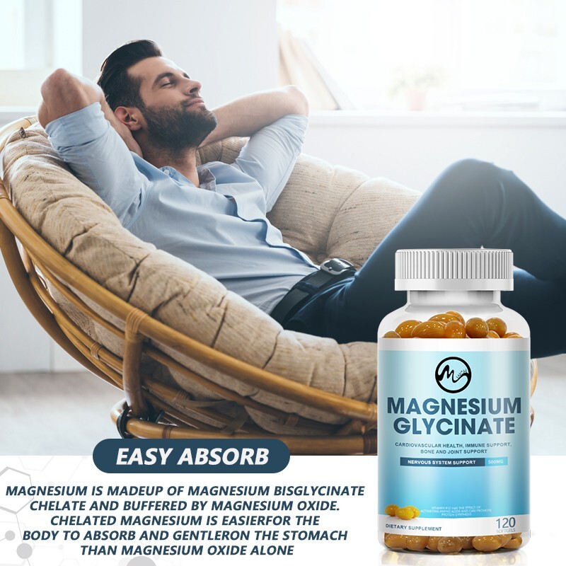 500MG Magnesium Glycinate High Absorption,Improved Sleep,Stress & Anxiety Relief