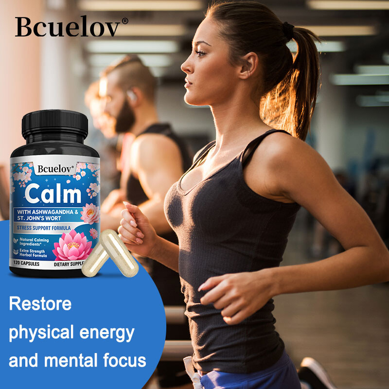 Herbal Calming Stress Supplement Boost Relaxation & Positive Mood 120 Capsules