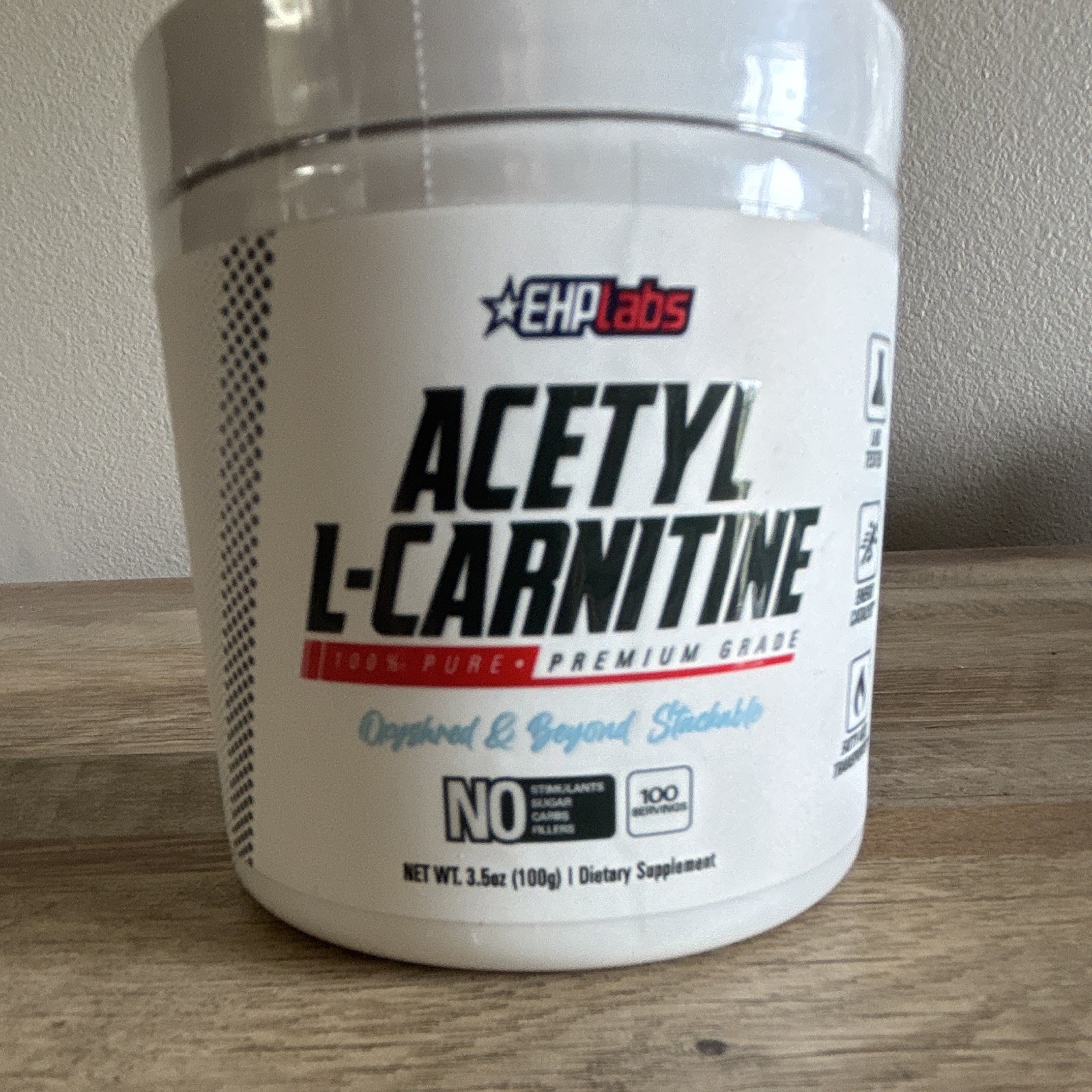 EHPlabs Acetyl L-Carnitine HCl Powder 1000mg Unflavored Lab Tested 3.5oz
