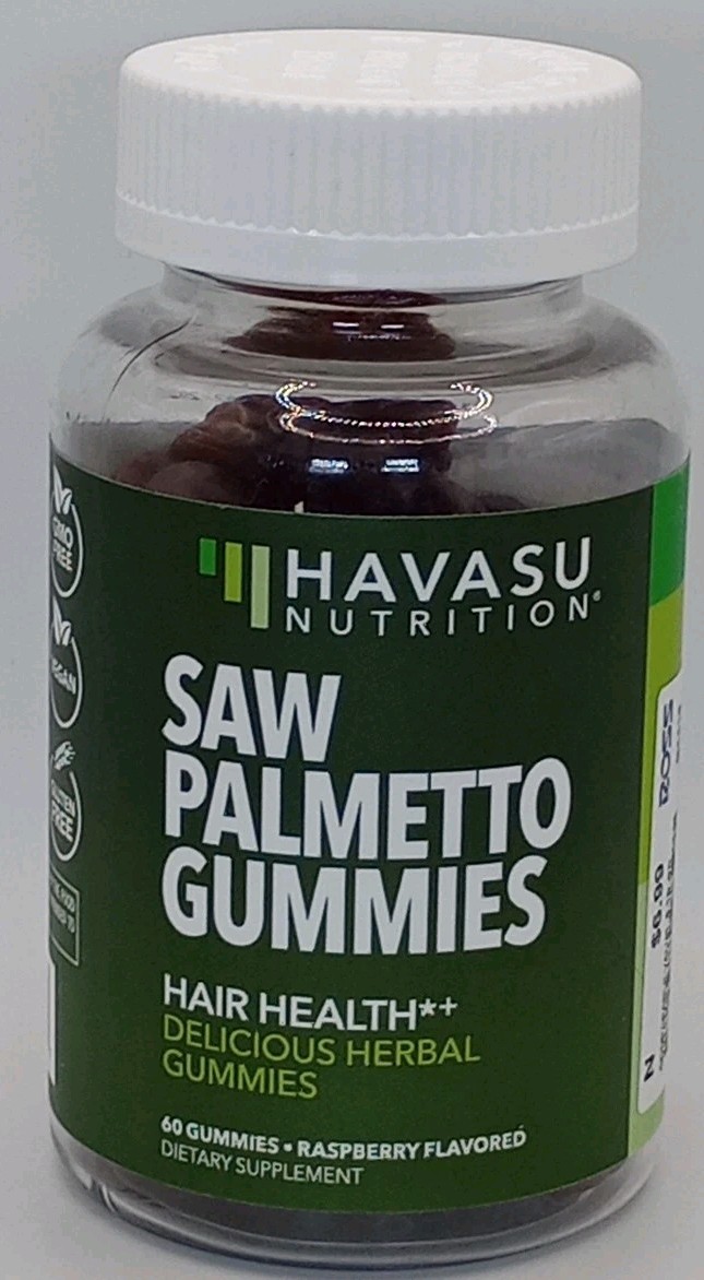 X2 Havasu Nutrition Saw Palmetto Gummies Hair Growth Supplement 60ct Men & Women