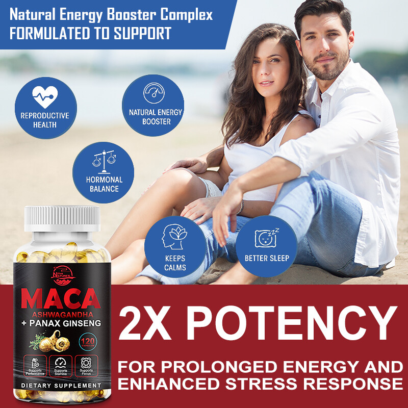 Organic Maca Root Capsules | 120 Pills | Peruvian Maca Extract for Men&Women