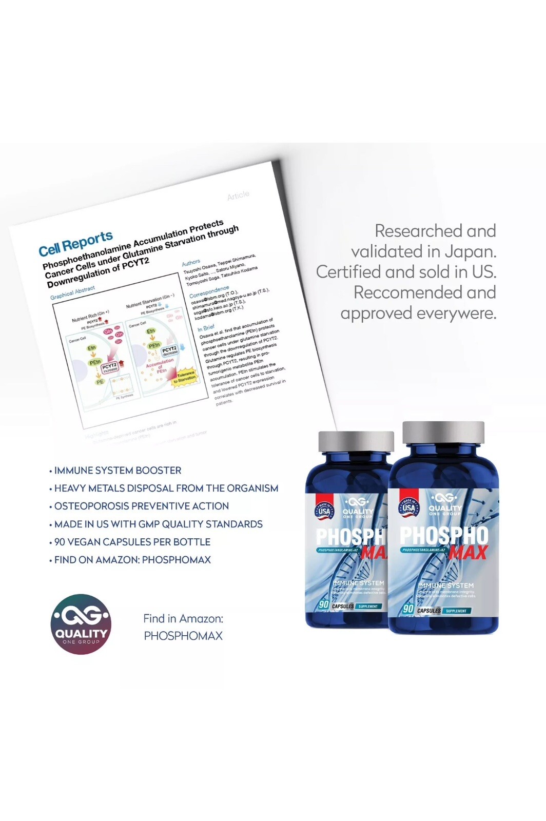 PHOSPHOETHANOLAMINE-Fosfoetanolamina – FORMULA ORIGINAL USP – MADE IN USA