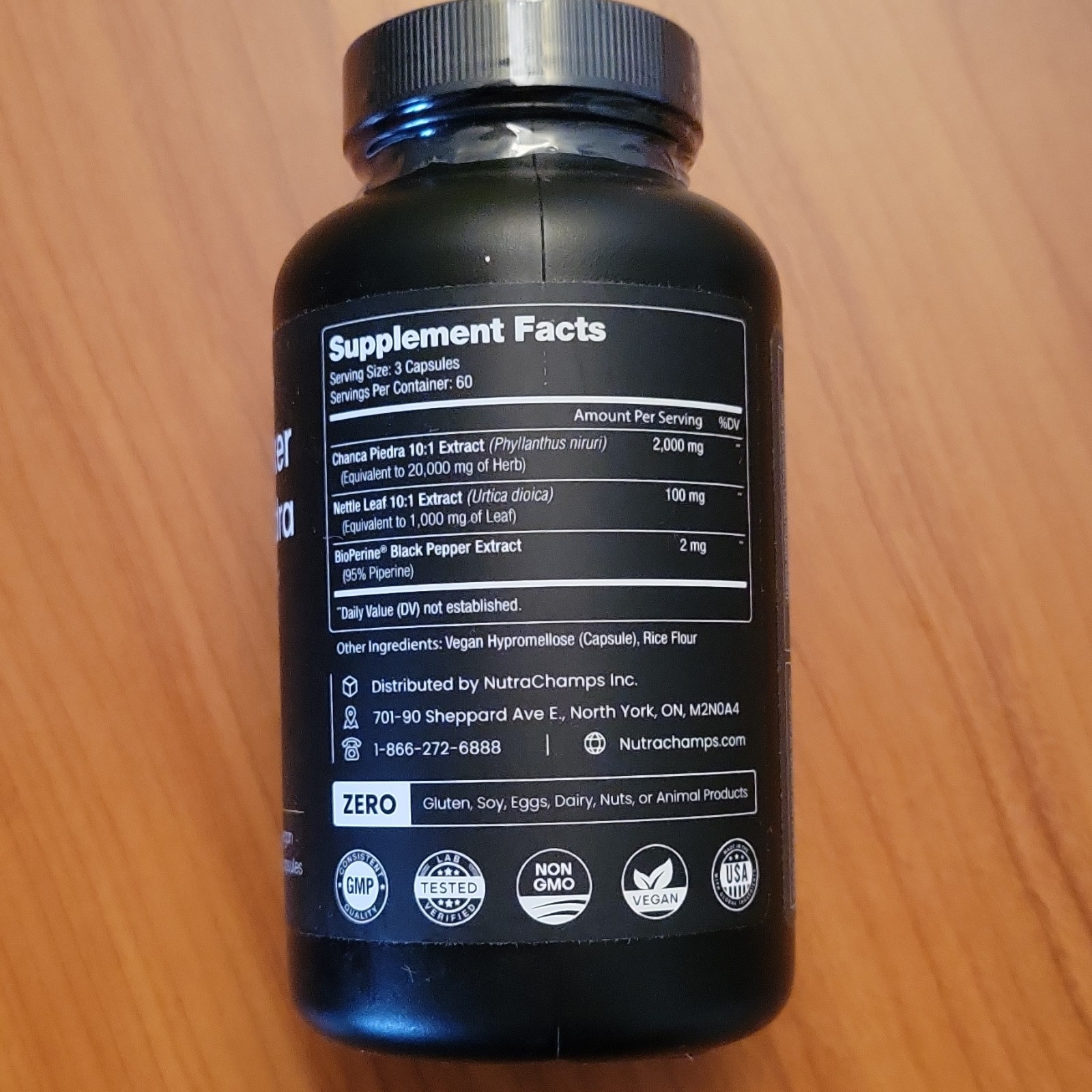 NutraChamps Chanca Piedra Kidney & Gallbladder Support 180 Vegan Capsules