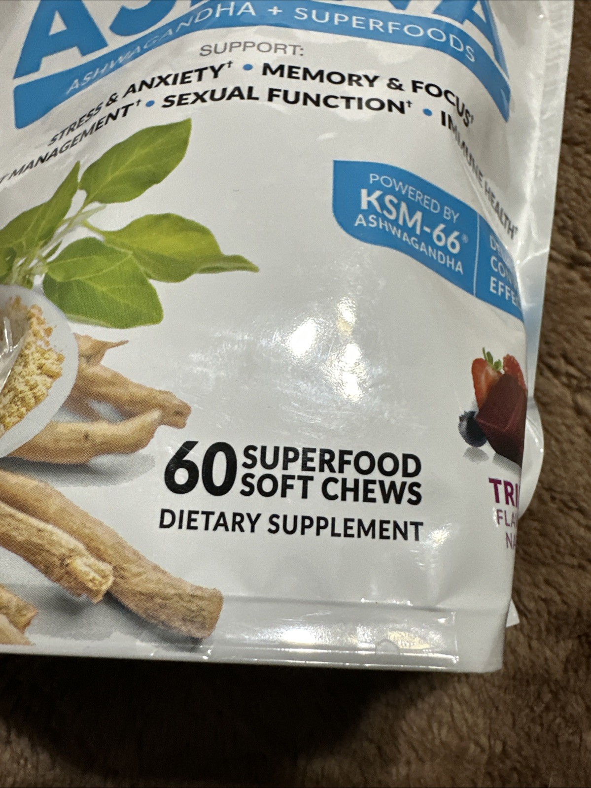 Force Factor Amazing Ashwa Soft Chews w/ KSM-66 Ashwagandha for Stress Support