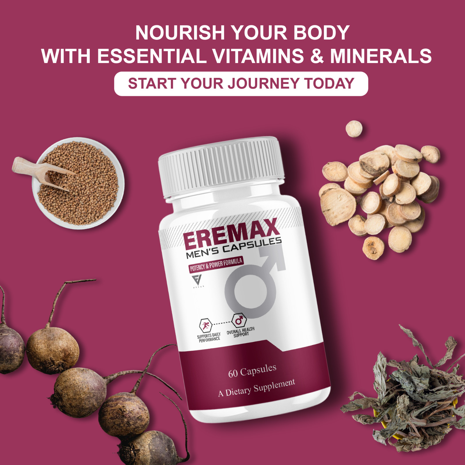 (3 Pack) Eremax Capsules, Eremax Premium Performance Supplement (180 Capsules)