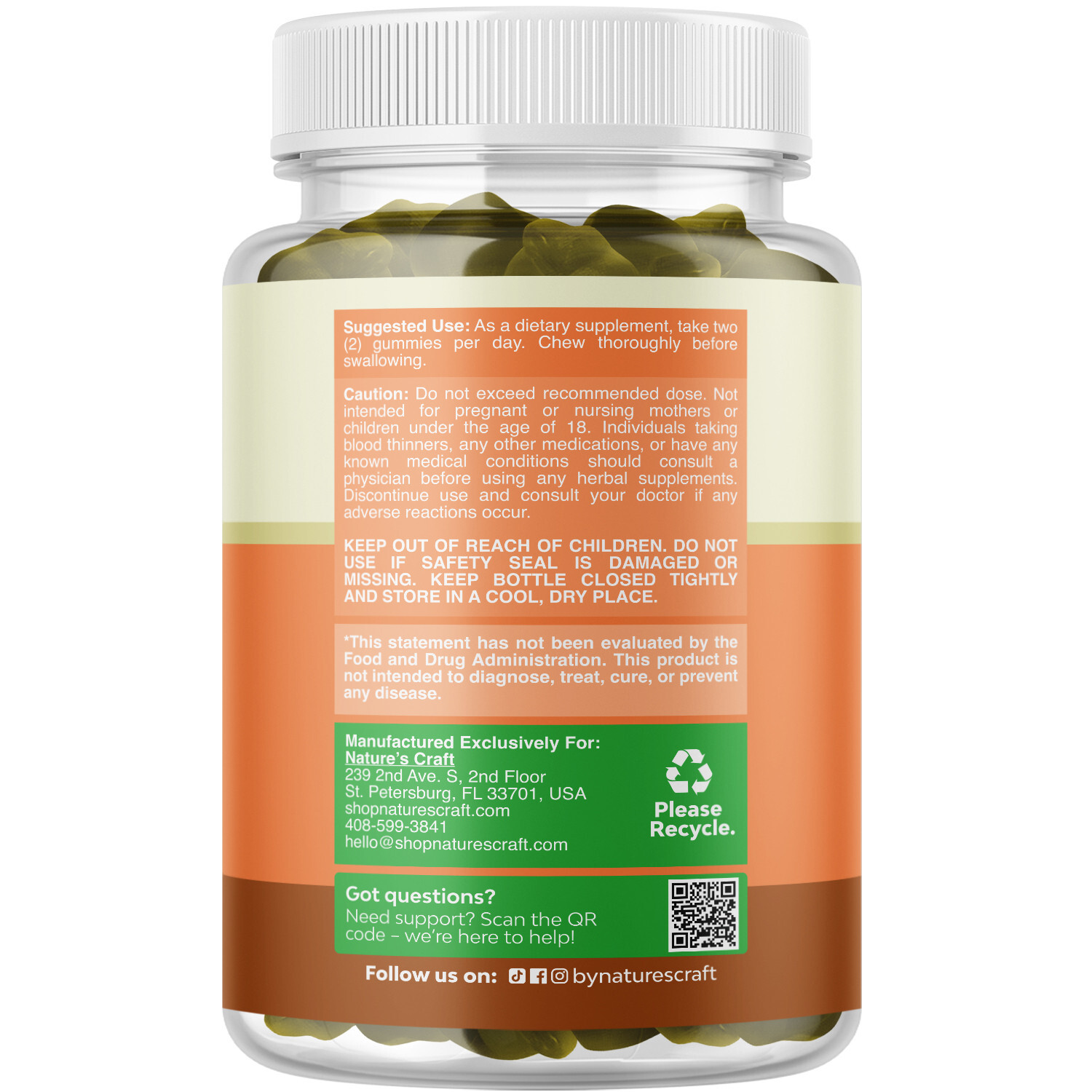 Vegan Thyroid Gummies with Sea Moss for Comprehensive Thyroid Support 60ct