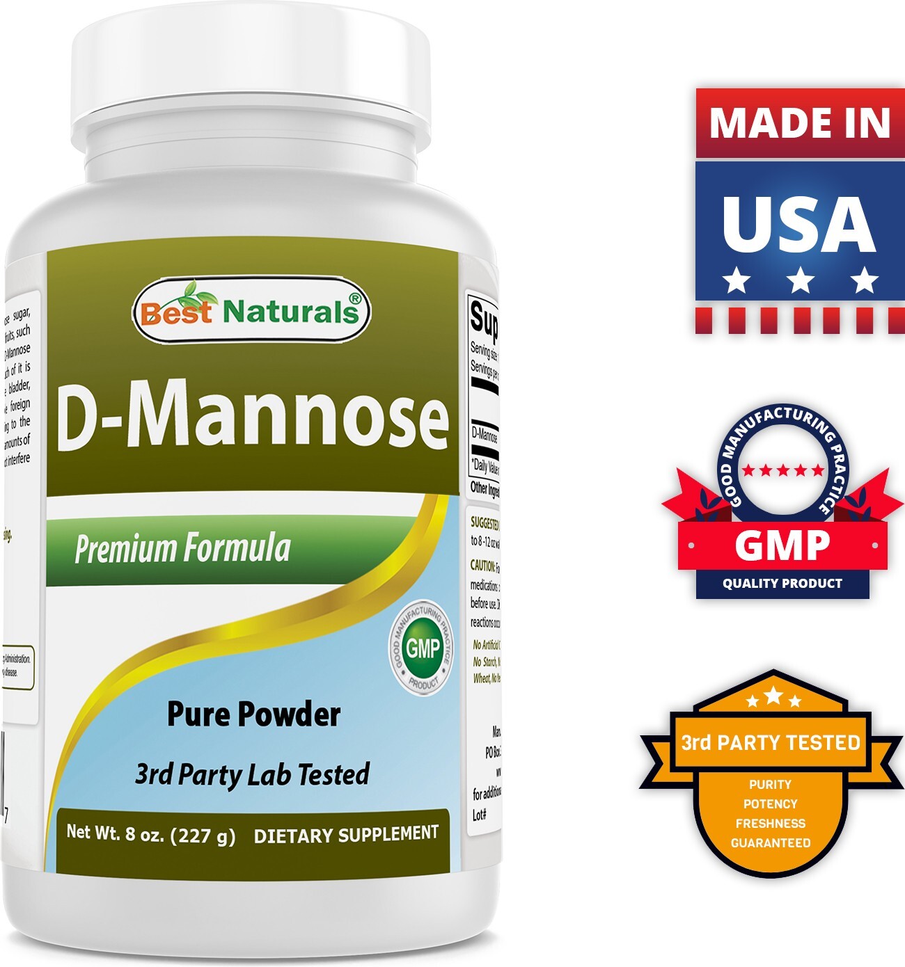 Best Naturals D-Mannose Pure Powder – Urinary Tract Cleanse Supplement – 8 OZ