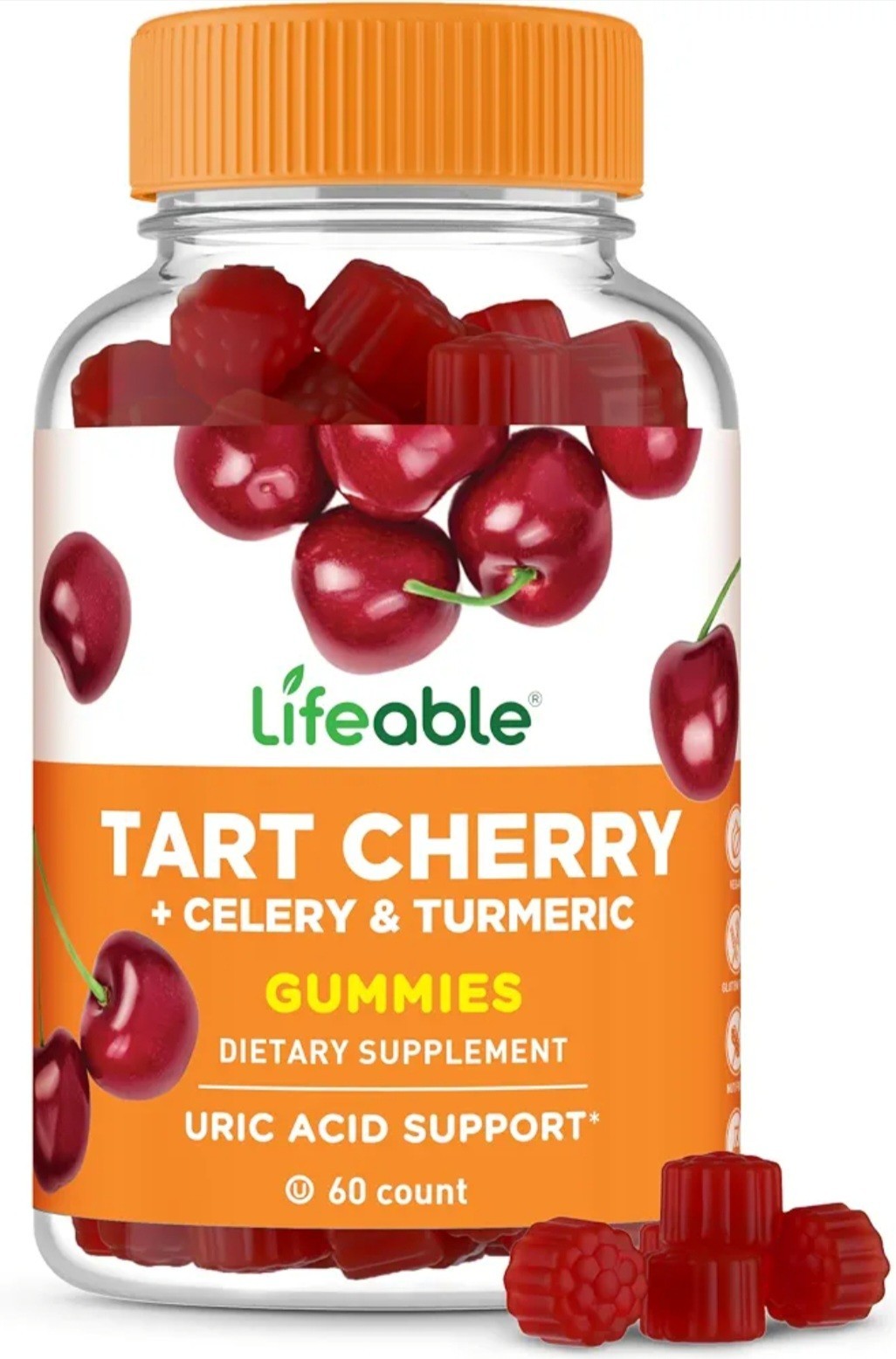 Lifeable Tart Cherry Gummies Uric Acid Support 2 PACK Supplement 60 Count