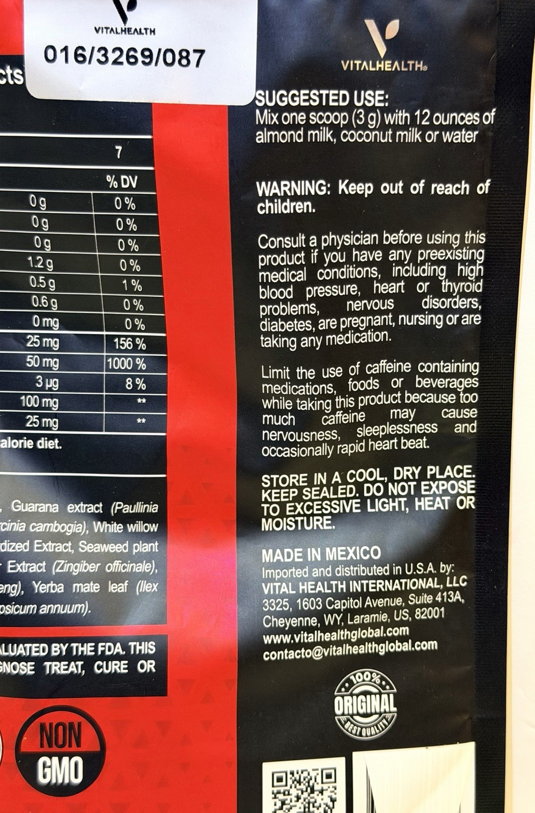 VitalHealth V ThermoKafe Gourmet Dark Roast Coffee Guarana L-Carnitine Exp 10/27