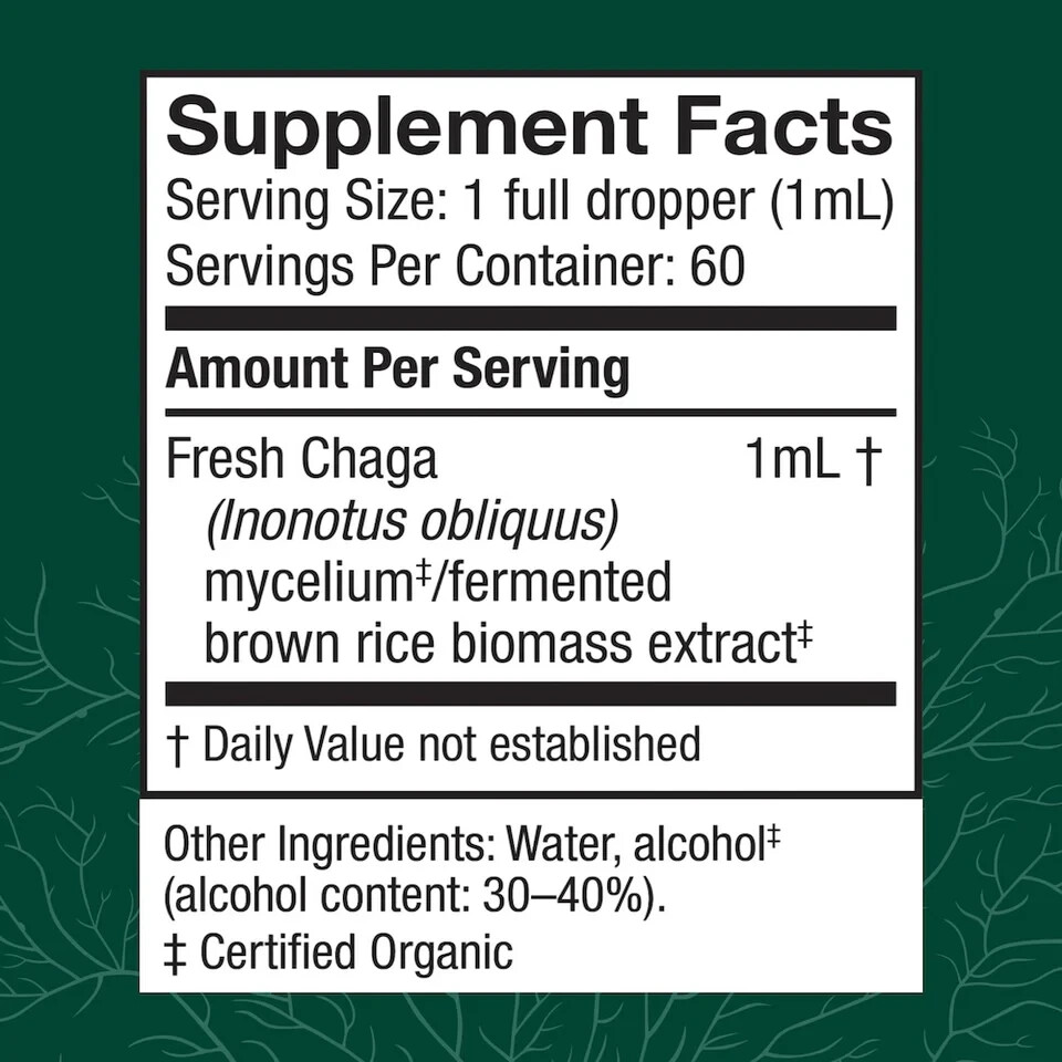 Host Defense Chaga Extract 2 Oz Organic Antioxidant Support Fungi Perfecti