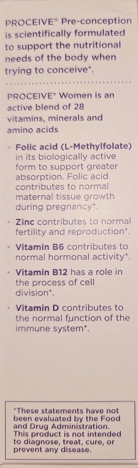 Proceive Fertility Supplement for Women Pre Conception Multivitamin 60 Capsules