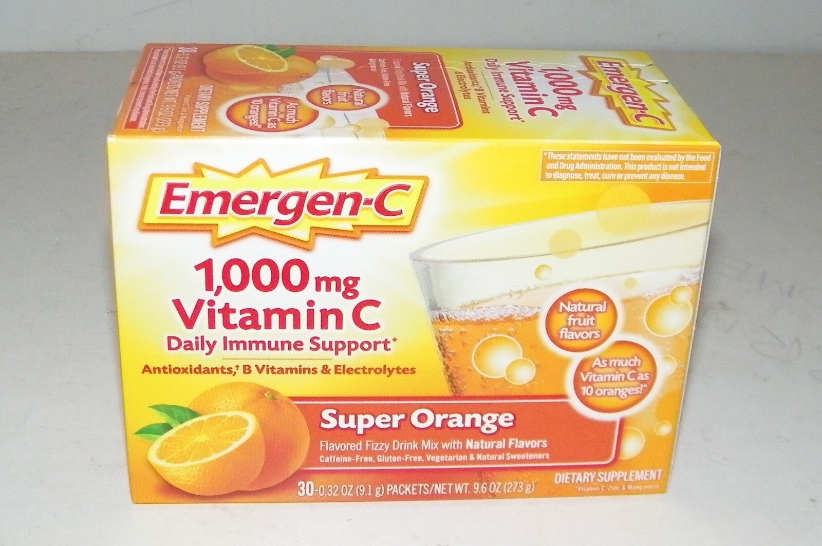 Emergen-C Immune Support 30 Packets SUPER ORANGE 1000mg Vitamin C ea Exp. 12/24