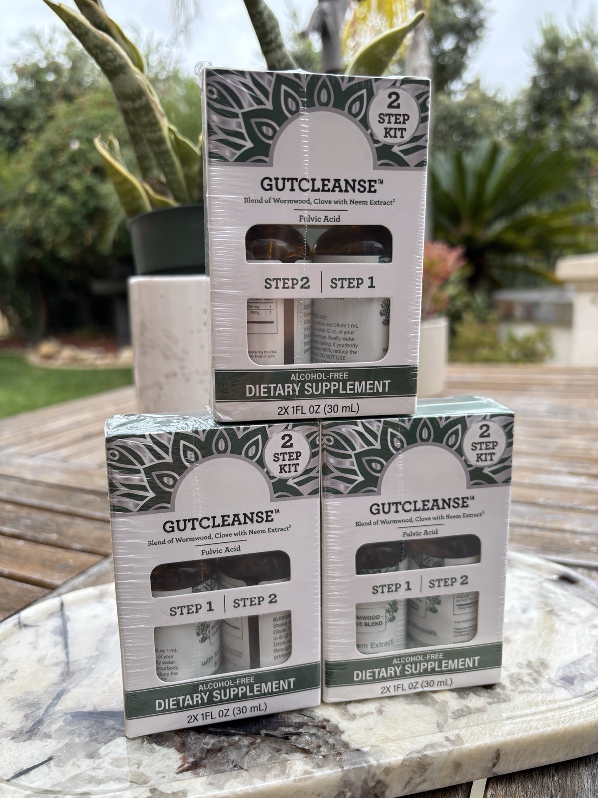 3X GutCleanse 2 Step Kit Fulvic Acid Liquid Alcohol-Free 2×1 fl oz Exp 05/2028
