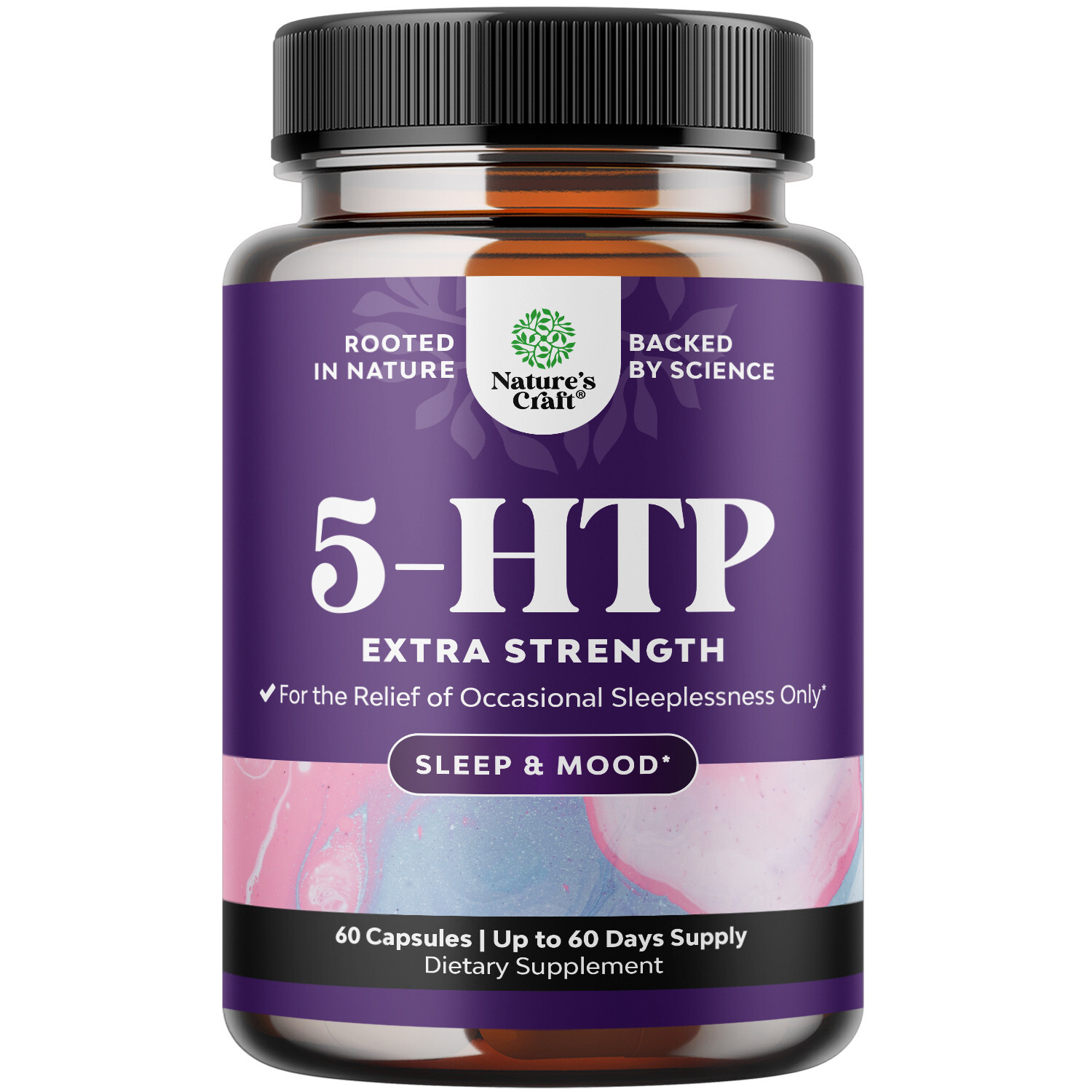 5HTP Supplement 5-Hydroxytryptophan – 5HTP 100mg per Serving Gentle Herbal Sleep