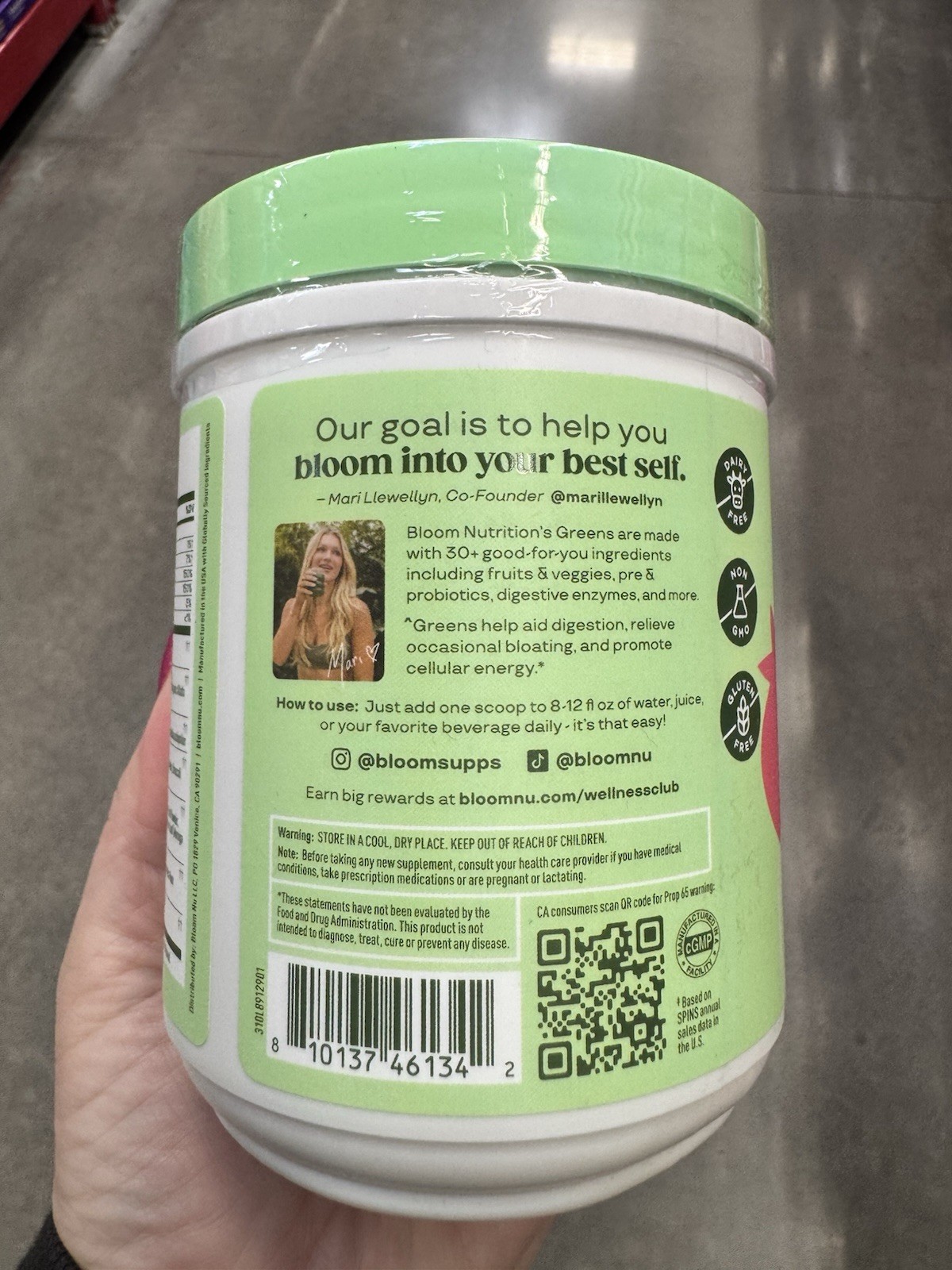 Bloom Greens & Superfoods Powder Strawberry Kiwi 48 Servings Digestion Energy