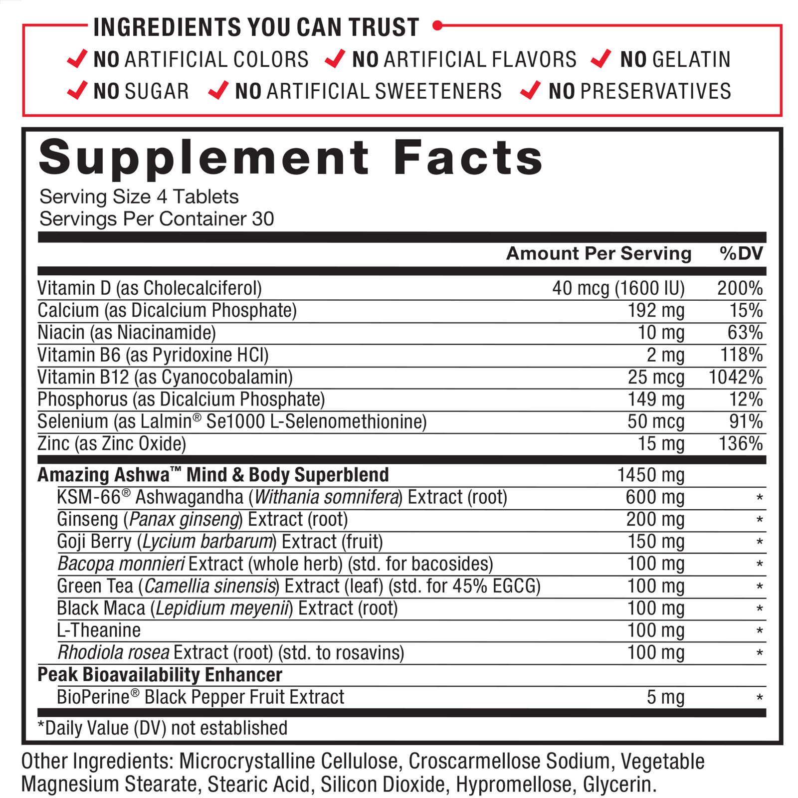 Force Factor Amazing Ashwa Tablets Ashwagandha Supplement for Stress & Anxiety