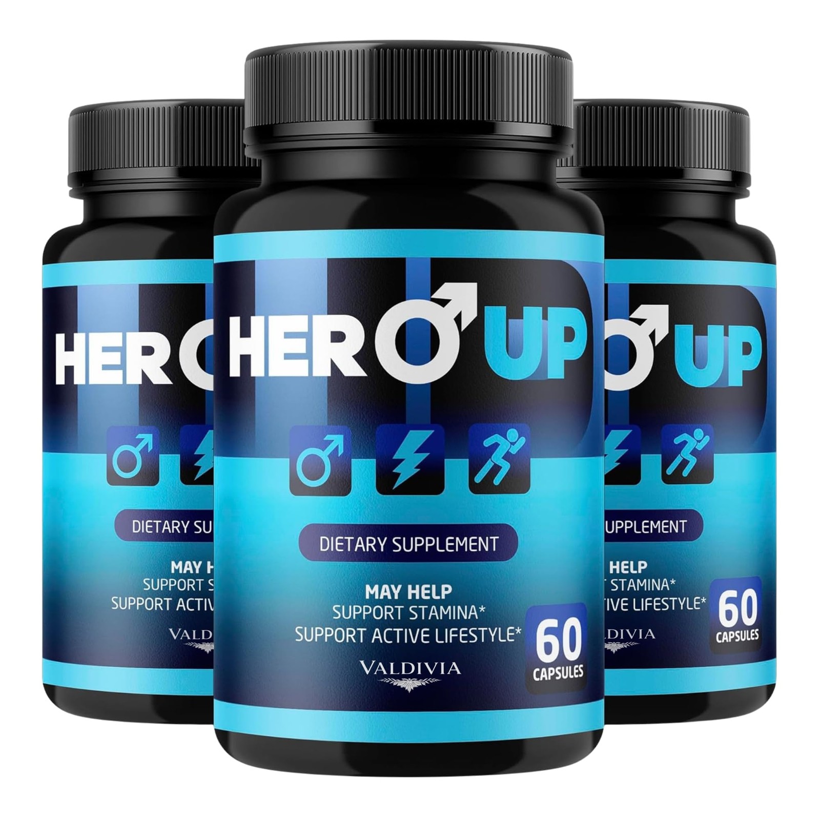 Valdivia HeroUp 180 Capsules 3 Pack Men’s Health Supplement Made in USA Male
