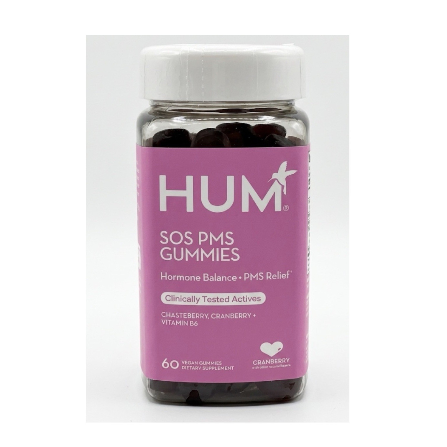 HUM | SOS PMS Gummies Chasteberry Cranberry Vitamin B6 Vegan 60 Gummies