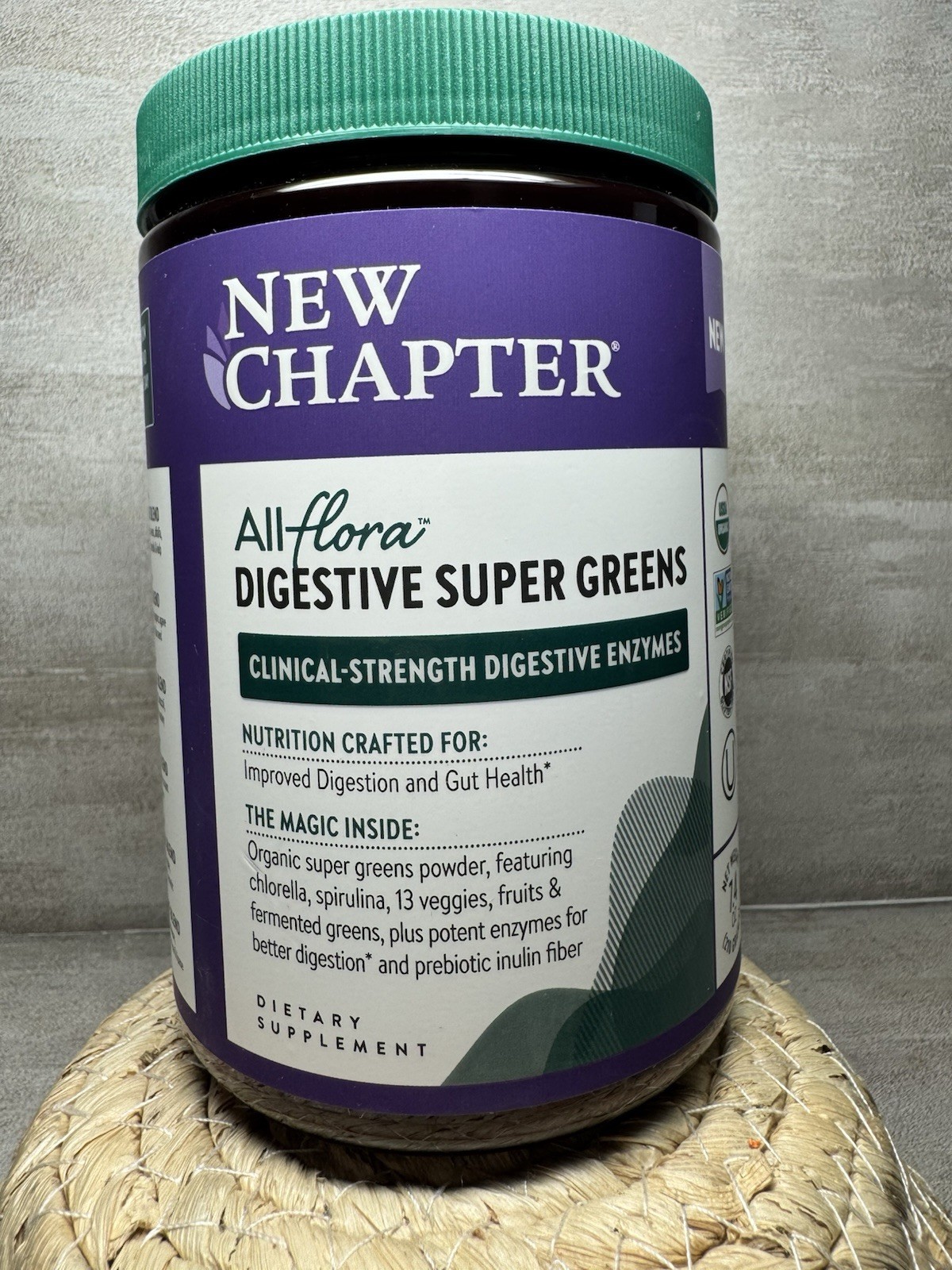 New Chapter All-Flora Digestive Super Greens Powder 7.4oz Exp 05/2027