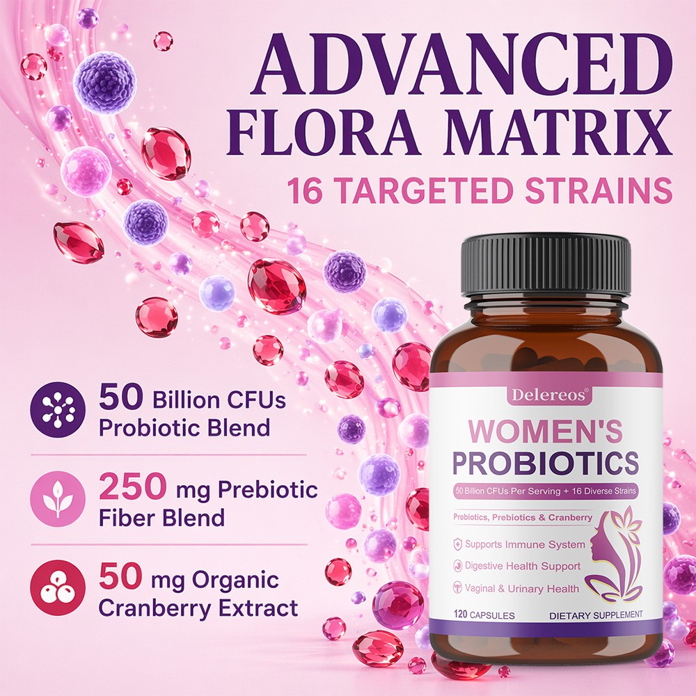 Women Probiotic Caps,50Billion CFU with Cranberry For Digestion,Immune 30~120CT