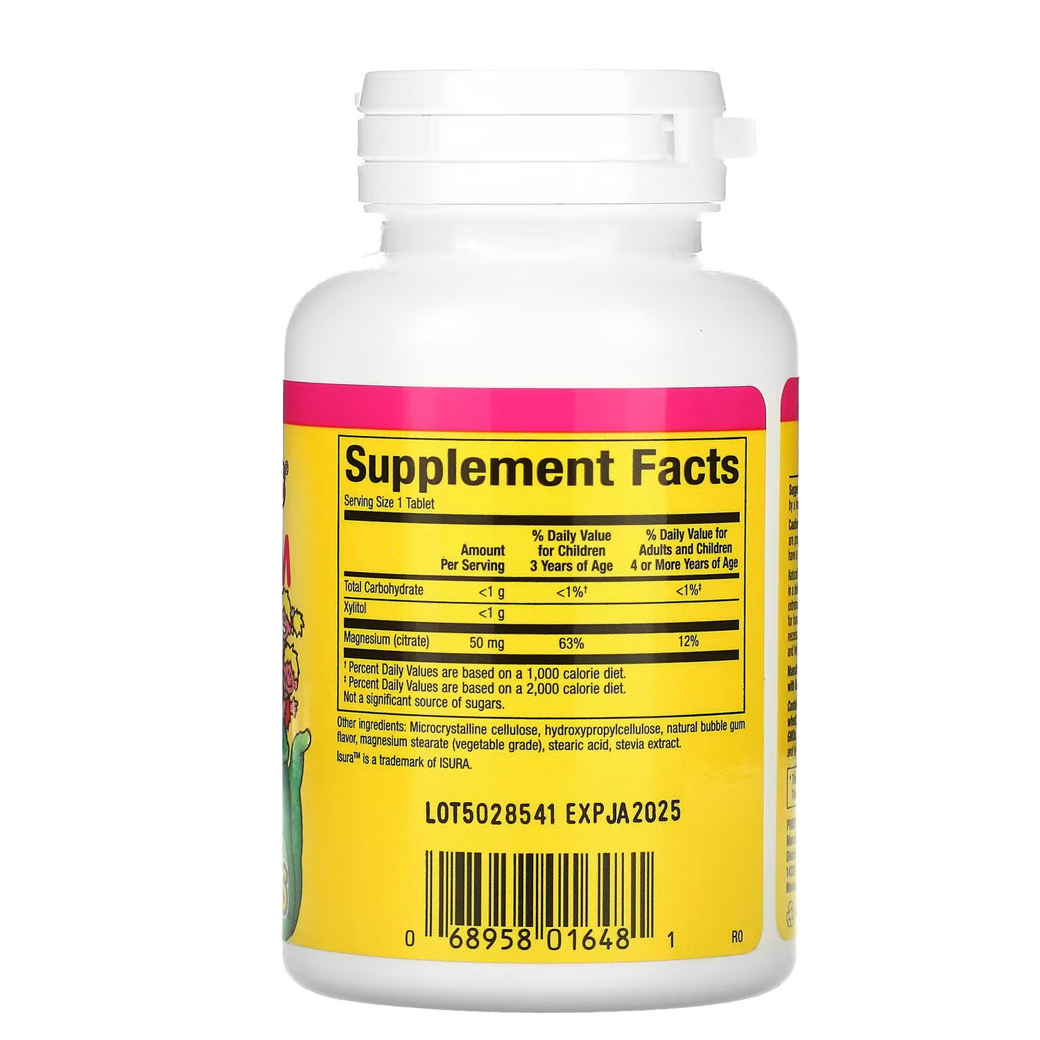 Natural Factors BigFriends Magnesium Citrate 50mg,Bubble Gum,60 Chewable Tabs