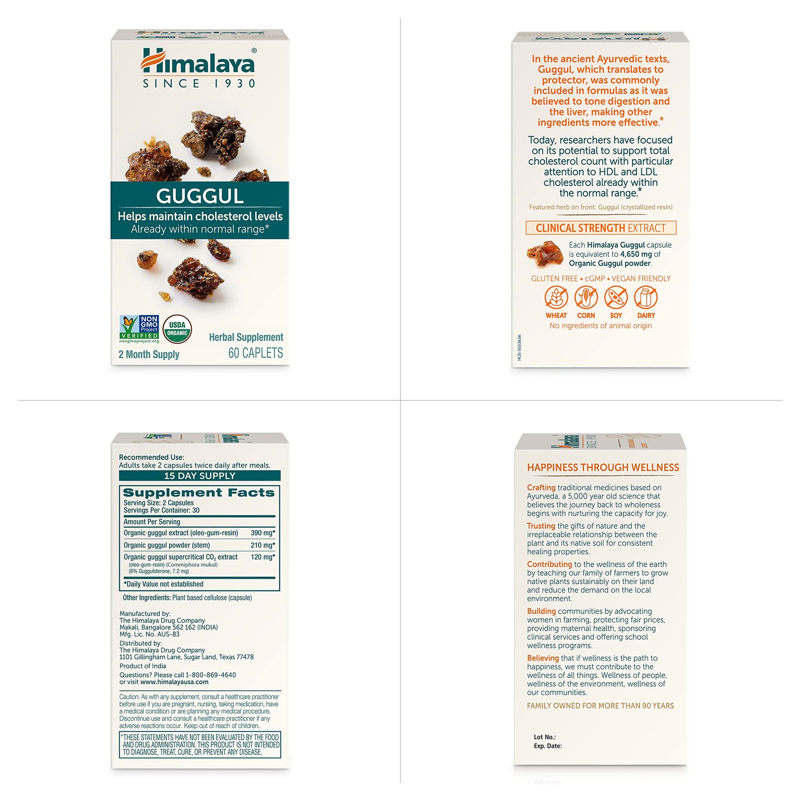 Himalaya Guggul Extract- Herbal Supplements Liver 60 Count (Pack of 2)