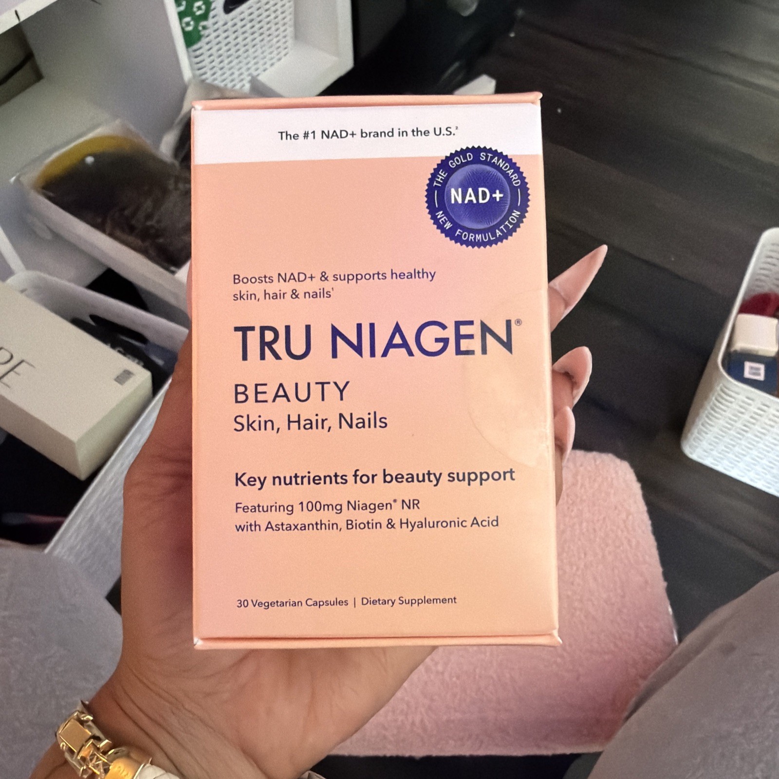 Tru Niagen Beauty Hair Skin Nails Dietary Supplement Vegetarian Capsules 30 Ct