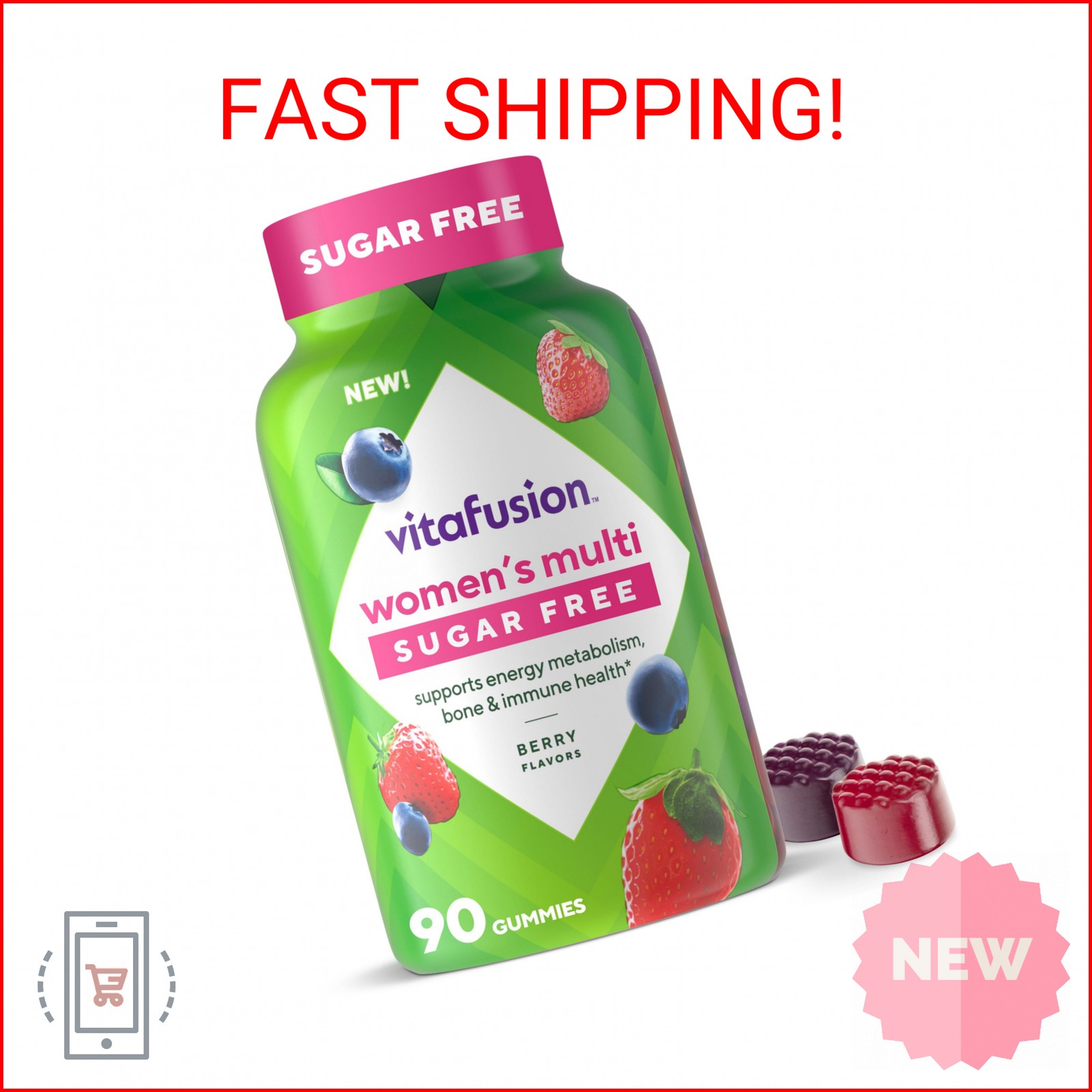 Vitafusion Women’s Sugar Free Daily Multivitamin Supplement, Keto Diet Friendly