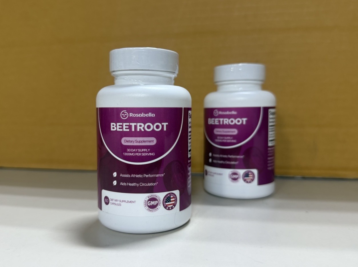 2PACK Rosabella Organic Beet Root 60 Capsules Dietary Supplement Natural Energy