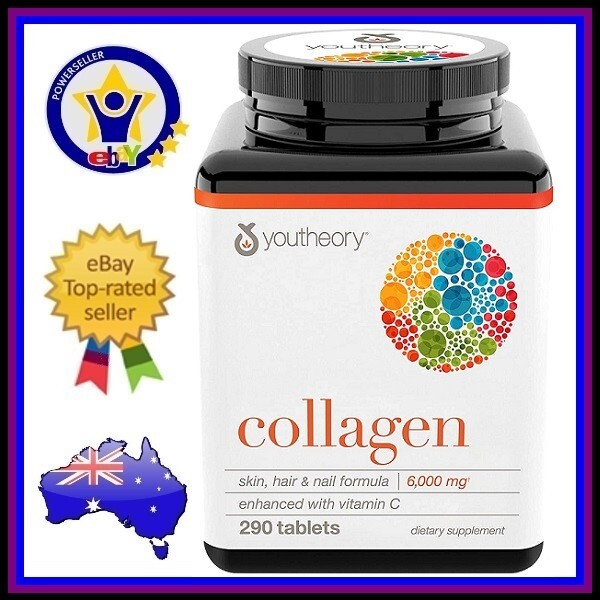 HYDROLYSED COLLAGEN 6000mg + VITAMIN C Anti Aging Healthy Hair Skin Nails 290C