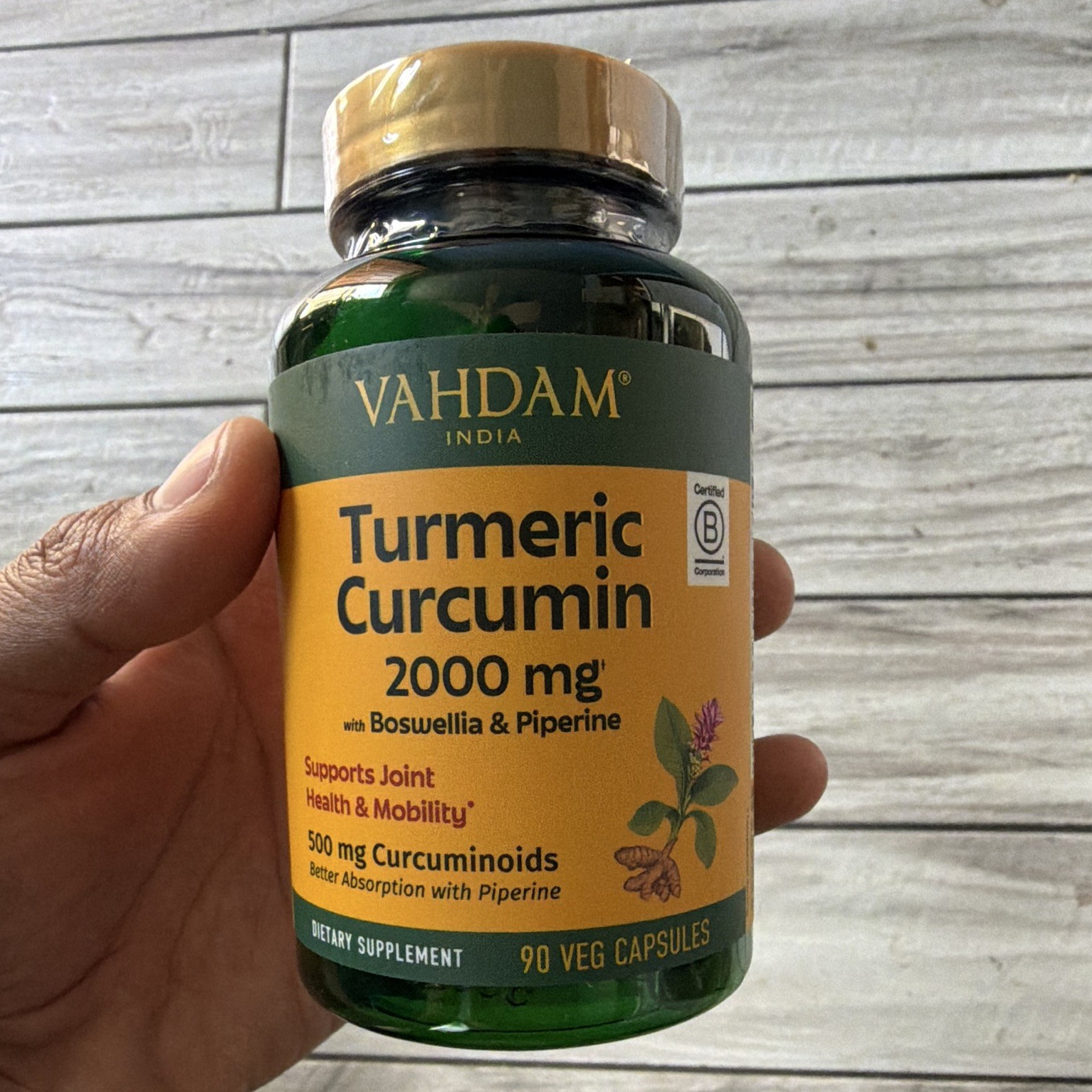 VAHDAM Turmeric Curcumin 2000mg w/ Boswellia & Piperine Vegan 90 Capsules