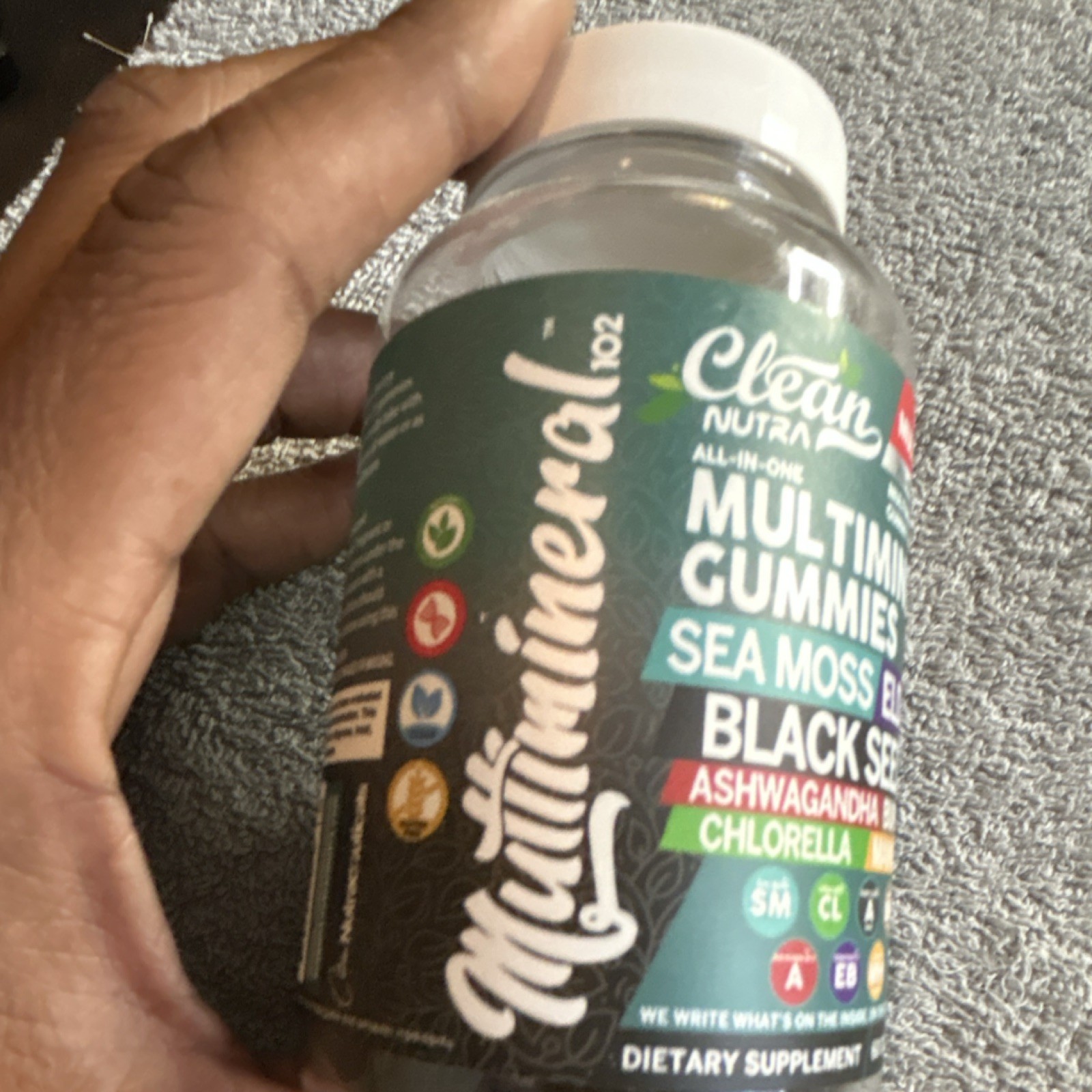 Clean Nutra Multimineral Gummies Sea Moss Elderberry Black Seed Oil 60ct