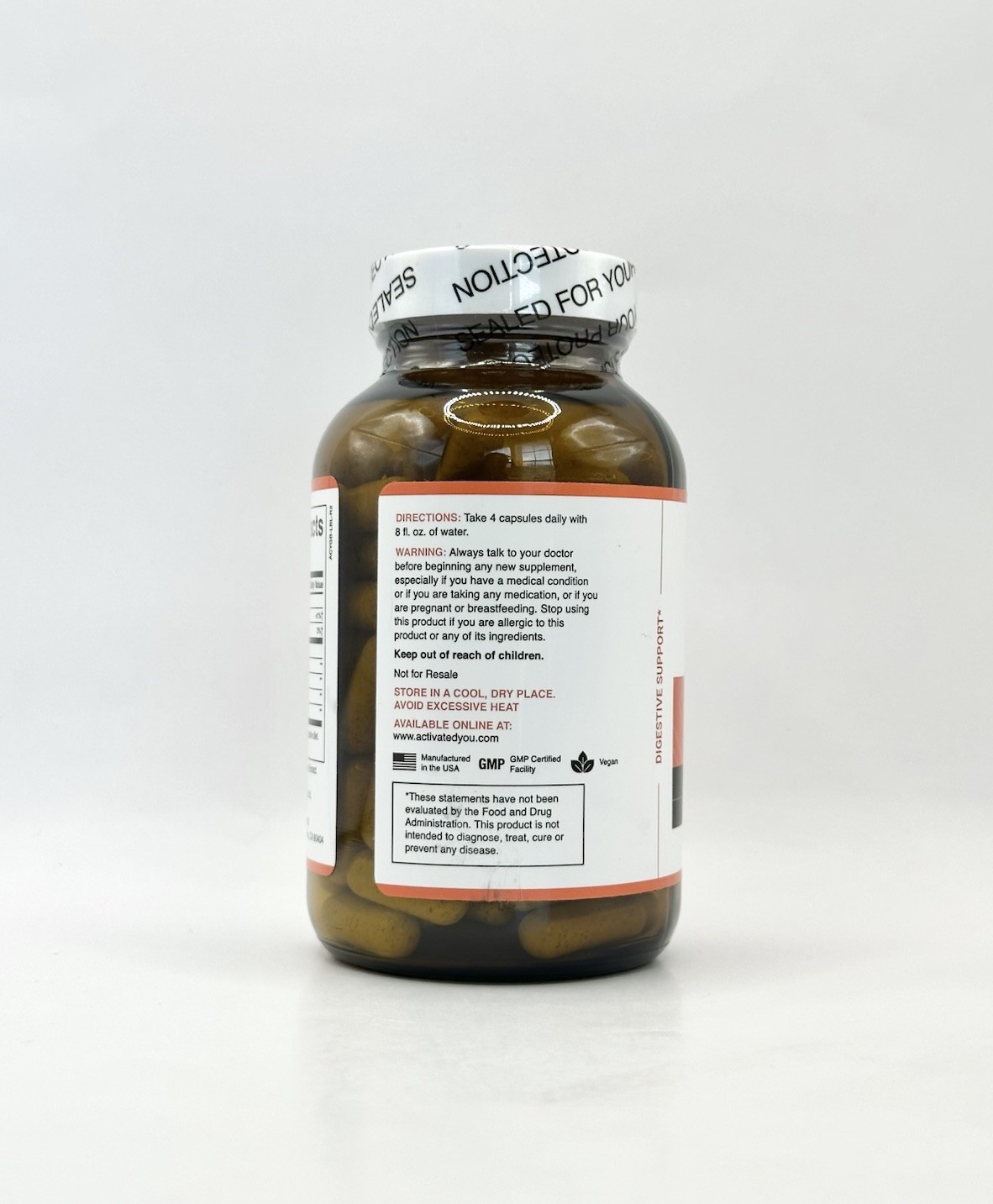 ActivatedYou Gut Balance Prebiotic Fiber Blend (120 Capsules) Probiotic