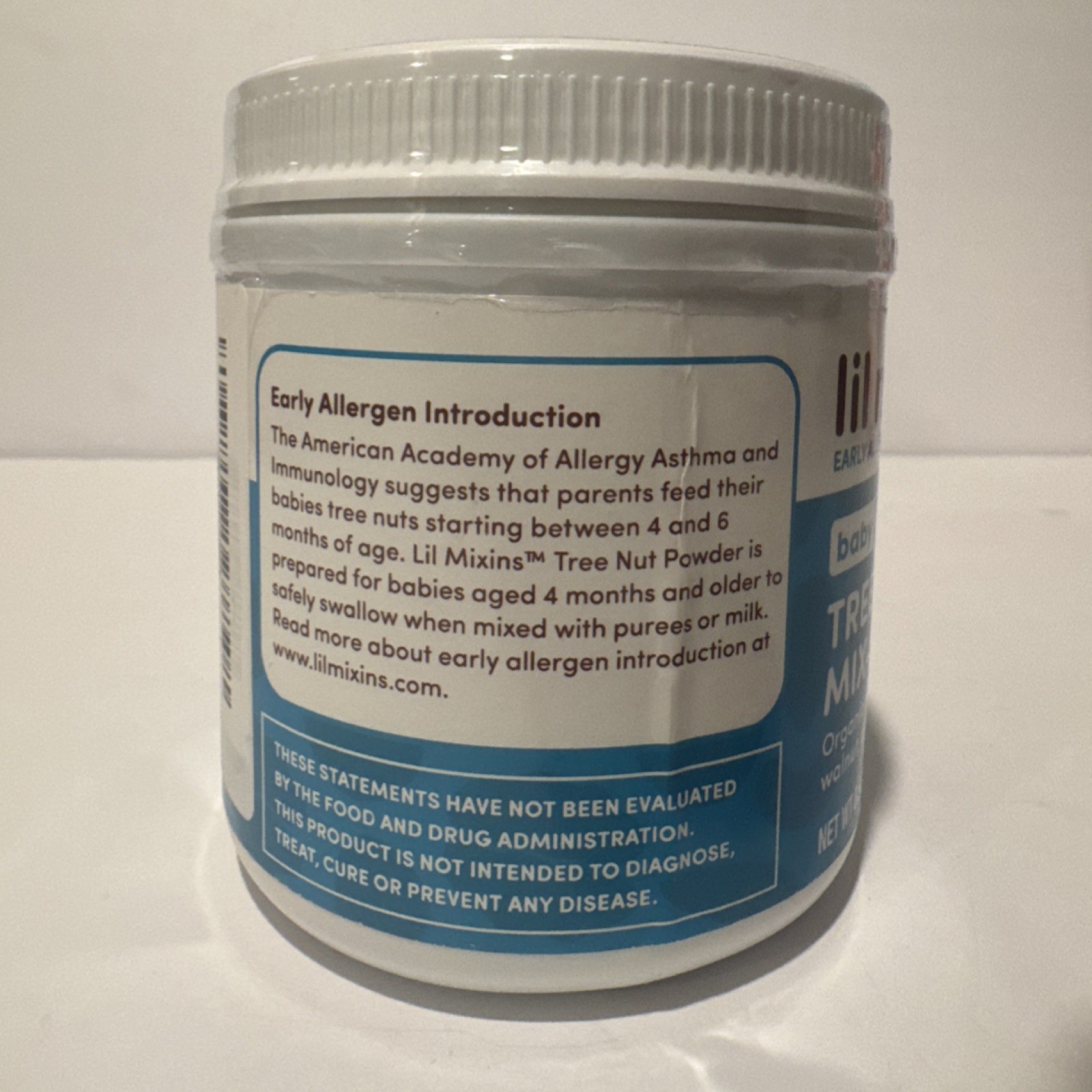 Lil Mixins Tree Nut Mix-In Baby Early Allergen Powder 8.5oz Almond Cashew Walnut