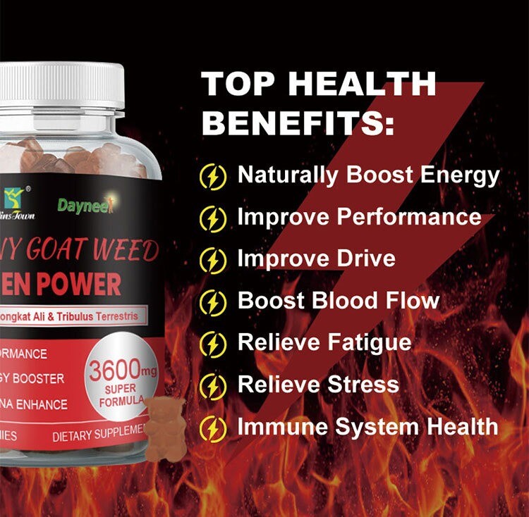 Powerful male muscle growth activation tablets+strength enhancing gummies
