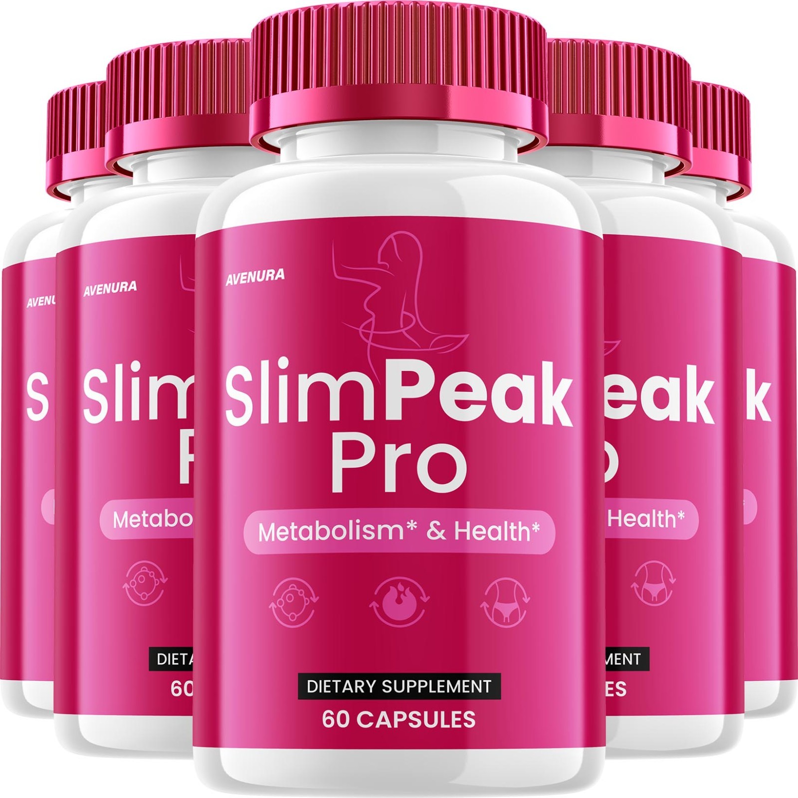 (5 Pack) SlimPeak Pro Capsules – Slim Peak Pro Advanced Formula Natural Blend
