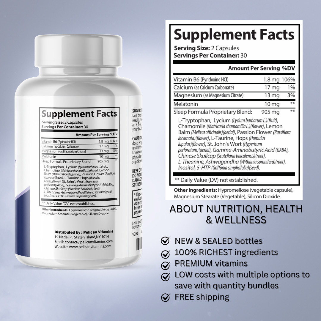 Sleep Harmony- Sleep & Energy Support- 12 Bottles- 720 Capsules
